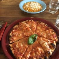 Pumpkin risotto and vegan margarita at Buddy VEGGY in Rome