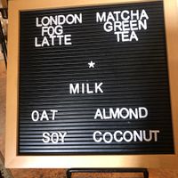 Lots of plant-based milks￼  at Mountain City Coffeehouse in Frostburg