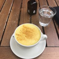 Turmeric Latte at roots - Lintheschergasse in Zurich