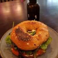Bagel sandwich at roots - Lintheschergasse in Zurich