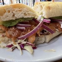 Jackfruit bbq sandwich   at Speakeasy in Petaluma