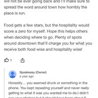 Another positive interaction from the owner.  at Speakeasy in Petaluma