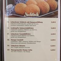 Menu - desserts- at Savory Chay in Berlin