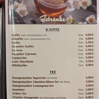 Menu - drinks. at Savory Chay in Berlin