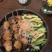 Vegan chicken scewers at Savory Chay in Berlin