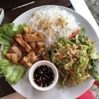 Tofu and noodles at Savory Chay in Berlin