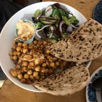 Spiced chickpeas and cauliflower  at The Garden Shed Cafe in Leamington Spa