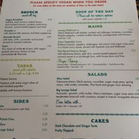 Menu  at Lounges - Brasco Lounge in Liverpool