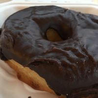 Vegan chocolate glaze  at Cartems Donuts - Main St in Vancouver