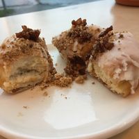 The spiced pear crumble donut (vegan) was delicious  at Cartems Donuts - Main St in Vancouver