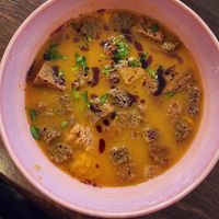 Pumpkin soup (vegan) at Zum Wohl in Vienna