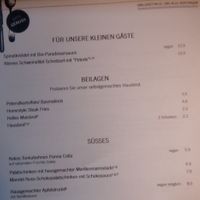 Kids menu, Sides, Sweets at Zum Wohl in Vienna