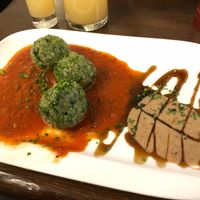 Spinatknödel at Zum Wohl in Vienna