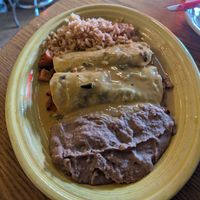 Enchiladas with cheeze sauce at Tex Tubb's Taco Palace in Madison