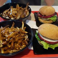 Poutines and burgers at Copper Branch - 600 Maisonneuve W/O in Montreal
