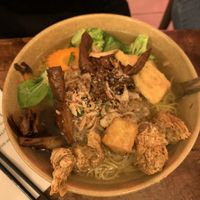 Yellow Noodle Soup at Golden Lotus Vegan in Newtown