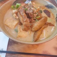 Mixed protein Laksa at Golden Lotus Vegan in Newtown