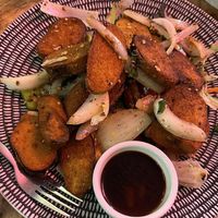 Fried Fish with Salt and Chilli at Golden Lotus Vegan in Newtown