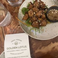 Satay 'chicken’  at Golden Lotus Vegan in Newtown