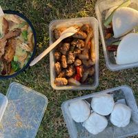 V Duck Pancakes, Vegetable Buns, and I forget what else... at Golden Lotus Vegan in Newtown