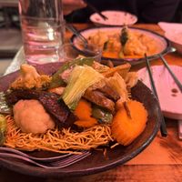 Dry noodle stir fry  at Golden Lotus Vegan in Newtown