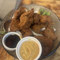 Vegan fried chicken  at Golden Lotus Vegan in Newtown