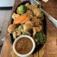 Chicken hotplate at Golden Lotus Vegan in Newtown