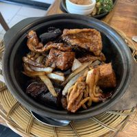 Eggplant claypot at Golden Lotus Vegan in Newtown