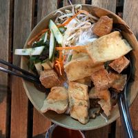 Rice noodle salad  at Golden Lotus Vegan in Newtown