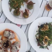 Raw Pizza, Spring Roles, Pesto and Curry Pate' at Art of Raw at The Garden Lounge in Zadar