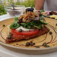 Raw vegan pizza at Art of Raw at The Garden Lounge in Zadar