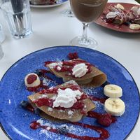 Banana Crepes and Mocha Frappe  at Art of Raw at The Garden Lounge in Zadar