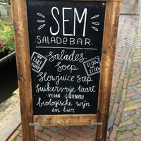 Salads- choose from menu or compose your own, Soups, delicious cakes, very good smooth  coffee!  at SEM Sla En Meer in Amersfoort