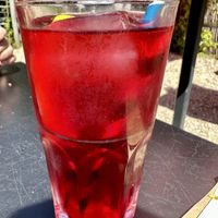 Homemade hibiscus iced tea  at Domburgsche Bier en Melksalon in Domburg