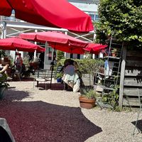 Terrace in the back  at Domburgsche Bier en Melksalon in Domburg