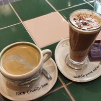 Americano y cappuccino at Veganius in Buenos Aires
