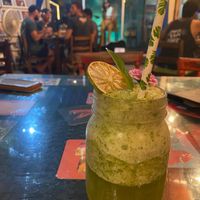 Mint lemonade (delicious) at Green Room Cafe in Jaco