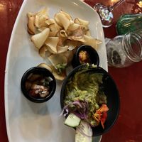 Guac with Casava (we think) chips  at Green Room Cafe in Jaco