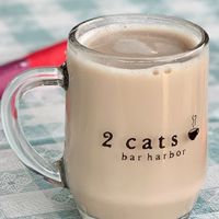 Chai Latte with soy milk (almond milk also available) at 2 Cats Cafe in Bar Harbor