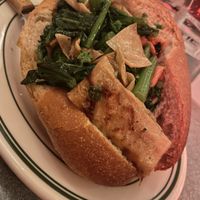 sautéed yuba and greens sandwich. cannot recommend highly enough, the flavor and texture was so bomb  at Superiority Burger in New York City