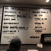 Menu  at Superiority Burger in New York City