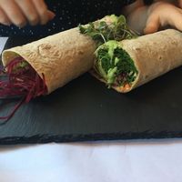 Hummus Wrap at 21 Oak in Manchester