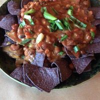 Vegan Chili Cheese Nachos at 21 Oak in Manchester