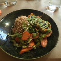 Sweet potato scallion cakes 😛 at 21 Oak in Manchester