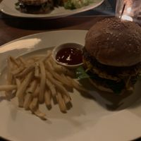 Pumpkin burger veganised  at Haven in Siem Reap