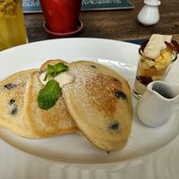 Blueberry pancakes at Haven in Siem Reap