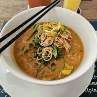 Cambodian curry with noodles at Haven in Siem Reap