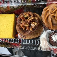 Lemon bar, cinnamon roll, carrrot cake muffin, truffle  at Blooming Lotus Gourmet Bakery in Milwaukee