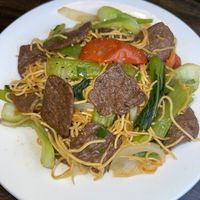 Soy beef with noodles and veg  at Red Chilli in Hue