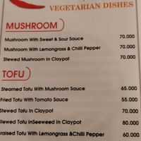 Vegan/Vegetarian options at Red Chilli in Hue